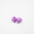Two 14mm purple metal bells with glossy paint finish for DIY crafts and pet collars - Purple