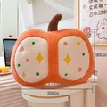 Orange pumpkin plush pillow with colorful star embroidery in 38cm width size - Sparkly Style / 38*28cm / Orange