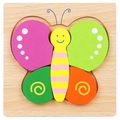 Colorful butterfly wooden peg puzzle toy for early childhood cognition and learning - Jm 3d - Butterfly