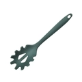Dark green silicone spaghetti server pasta fork with hanging hole for cookware - Medium Pasta Server