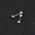 16g silver stainless steel cartilage stud earring with multifaceted geometric ball design - Round Ball-3mm / Steel