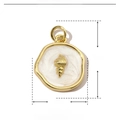 Gedetailleerde afmetingen van de schelphanger van koper en emaille voor DIY-sieraden - VH699 Schelpstijl (3 stuks)