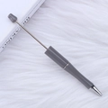 DIY beadable ballpoint pen in metallic grey finish with silver rod for crafting - Bentley Grey