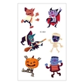 Waterproof Halloween tattoo stickers with cartoon pumpkin and witch for kids - Halloween Cartoon Character Mix (EC-803)