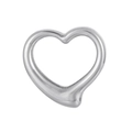 DIY holle hartvormige hanger van zilverkleurig roestvrij staal voor sieraden maken - 16mm / Staalkleur