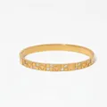 Gold stainless steel bangle featuring hollow heart patterns and cubic zirconia stones - Gold Hollow Heart Zirconia Style (KD1251)