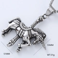 Zilveren roestvrijstalen eenhoorn vleugel hanger ketting met 55mm maat en 31g gewicht details - Eenhoorn (Met 60cm Ketting)