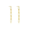 Minimalistische S925 sterling zilveren lange kettingoorbellen in gepolijst goud - Minimalistische Ketting / 18K Verguld Ketting