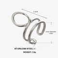 Anello geometrico aperto minimalista in acciaio inossidabile argento con design cavo - Color Acciaio