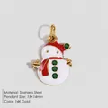 Emaille-Schneemann-Anhänger aus 14K vergoldetem Edelstahl für Weihnachts-DIY-Schmuck. - Schneemann