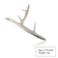 Antler shaped silver metal hair clip for women with detailed bionic texture finish - Style 8 Silver