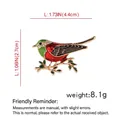 Charming red enamel hummingbird brooch with crystal accents and gold-plated finish - Little Bird B07592