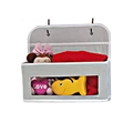 Grey wall-mounted hanging storage bag with clear window for toys and baby clothes - 1 Tier / Gray