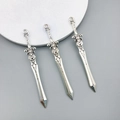 Three vintage antique silver sword charms in alloy for DIY jewelry necklace accessories - 11x69mm Vintage Longsword/Antique Silver