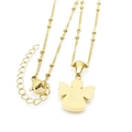 Gouden engel hanger ketting met letter B gravure aan een ball chain met karabijnsluiting - Letter B (KN196914-K)