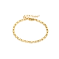 Minimalistisches vergoldetes Büroklammer-Armband aus Messing mit Karabinerverschluss - Goldene Minimalistische Ovalkette