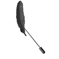 Alfiler de solapa con pluma negra para hombre con textura fina para trajes - Color gunmetal