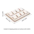 Beige 10-slot jewelry display tray for necklaces and pendants with white padding - 8-Slot Pendant Tray (White/Champagne)