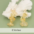 Ciondolo in cristallo di citrina naturale fatto a mano con chiusura dorata su corallo - 02S Citrino (4 Pz)