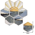 DIY diamond painting coaster set with 6-piece hexagonal sunset landscape design - BD883 Sunrise Series / No Holder / OPP Bag