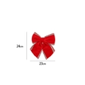 Red velvet Christmas bow with silver glitter edges for holiday tree decor, 24x23cm - Small (24x23cm) / Red