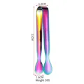 Bunte Regenbogen-Zuckerzange aus 304 Edelstahl für Kaffee und Eiswürfel - Glatte Ausführung / Regenbogen