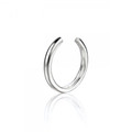 Minimalist C-shaped silver ear cuff with a polished finish on a white background - 8(Single) Silver-Minimalist Smooth Surface