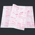 Pink retro American style sandwich greaseproof paper for bakery food packaging 38x28cm - Retro Gourmet Type 6 (50 Sheets)