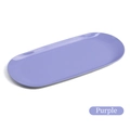 Detail view of oval purple stainless steel tray for jewelry and desk storage - Purple