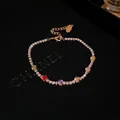 Verstellbares vergoldetes Tennisarmband mit Regenbogen-Zirkonia-Schleife und Farbedelsteinen - Regenbogen Tennis Kette Stil (52#) / Gold/Mehrfarbig