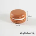 Brown macaron prop with white filling, 3.5cm diameter and 2.5cm height, 26g weight - PVC / Macaron Coffee