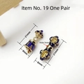 Detail of Tibetan vajra bell pendants with blue enamel finish for DIY jewelry - Gold Enamel Ritual Tool Pair (19# Pair) / 1 Pair Pack / Gold + Blue Enamel