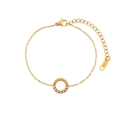 18K vergoldetes Edelstahl-Armband mit gedrehtem Kreis-Perlenanhänger und Anhänger - Armband / Gold - Perle