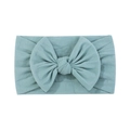 Soft nylon baby headband with a large light blue bow for comfortable infants' hair accessory - Aqua
