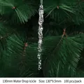 Transparent 130mm acrylic icicle pendants for Christmas tree decor 100 pieces pack - 130mm Teardrop Icicle