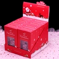 Set of eight Christmas gift boxes with transparent windows in a festive red display tray - Display Box / 8 Pieces (Red Barn)