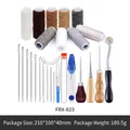 27-piece leather sewing tool kit with colorful canvas thread and needles for hand stitching - EU 28