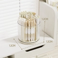 Rotating acrylic desk organizer in cream white and clear finish for pens - Rotating Pen Holder / Cream