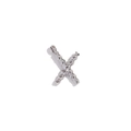 Minimalist silver letter X pendant with textured twist design in stainless steel - Mini Twist Letter Pendant-Steel Color-X