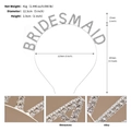 Detailed dimensions of silver bridesmaid rhinestone headband with 41g weight and 14cm height - Silver 'BRIDESMAID' Style (TS-J3270S)