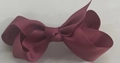 Chic dark wine red grosgrain ribbon bow hair clip for girls fashion accessory - Deep Pink