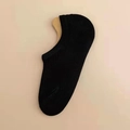 Chaussettes invisibles noires en coton respirant avec silicone antidérapant et maille côtelée - Taille unique / Noir