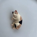 Simpatica molletta per capelli a gatto calico in bianco, marrone e nero per lo styling - Calicò