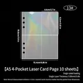 A5 4-pocket laser holographic binder sleeves for photo cards with 6-hole punched edge - A5 4-Pocket Holographic Pages 10 Sheets 13#