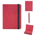 Red RFID blocking passport holder with multi-card slots and elastic closure - Red