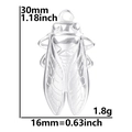 Detailed macro view showing the 30mm height and 16mm width of the silver cicada pendant - Silver Color (Pendant Only)
