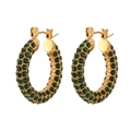 U-förmige goldene Creolen mit grüner Zirkon-Pave-Fassung und sicherem Verschlussband - Grüner Strass-23mm