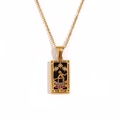 18K gold plated stainless steel Tarot The Star pendant necklace with colorful zircons - Gold - Star