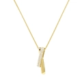Luxurious S925 sterling silver geometric necklace in gold finish with sparkling zircon - 925 Silver Gold Plated/Zirconia / Gold