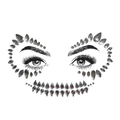 Silver skull acrylic rhinestone face stickers for Halloween party makeup DIY - BL210/Silver Skull Party Style